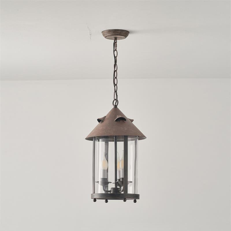 Tinduvyh Vintage Industrial Metal Glass Lantern Pendant Lamp - Neutralighting
