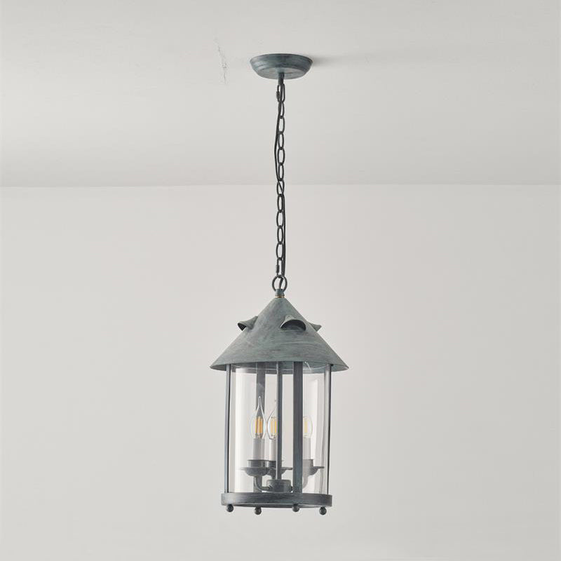 Tinduvyh Vintage Industrial Metal Glass Lantern Pendant Lamp - Neutralighting