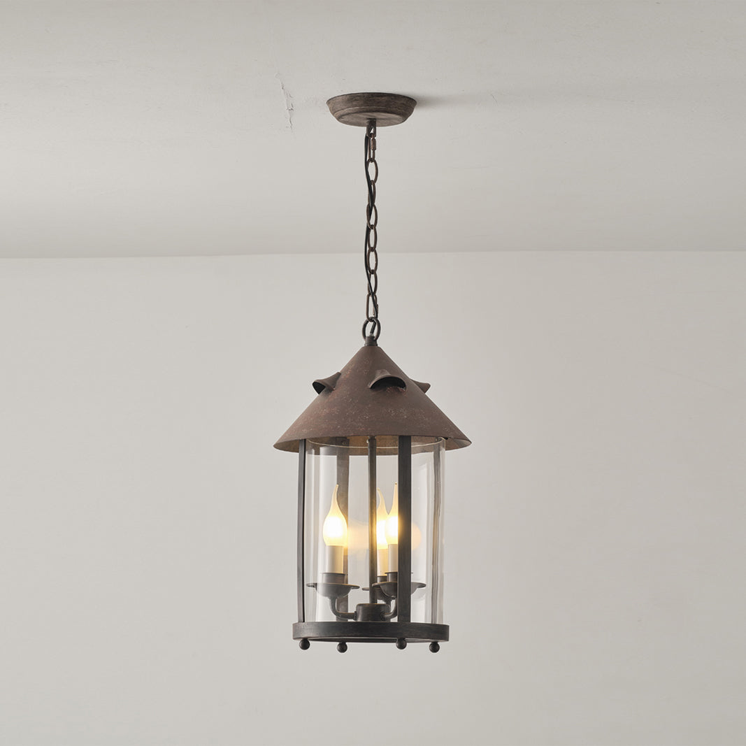 Tinduvyh Vintage Industrial Metal Glass Lantern Pendant Lamp - Neutralighting