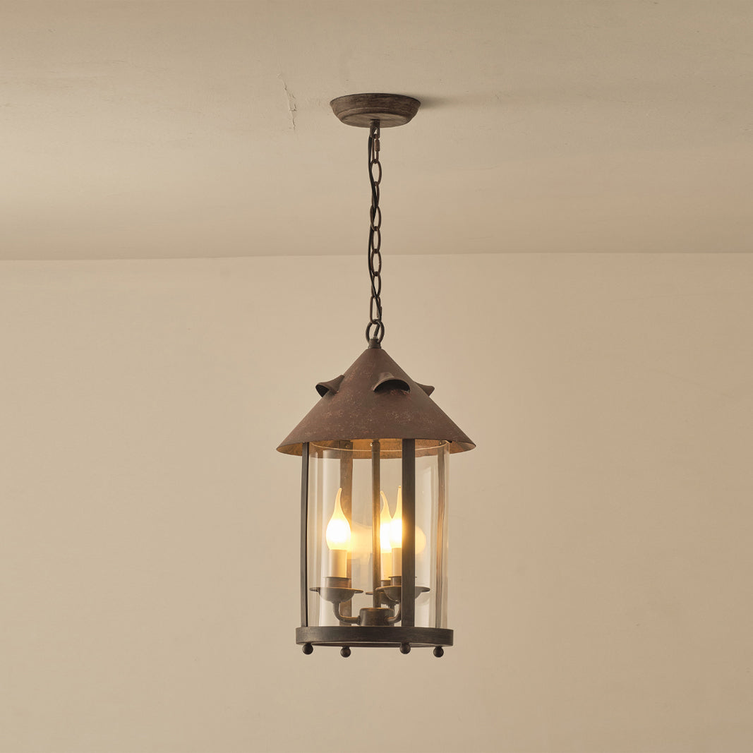 Tinduvyh Vintage Industrial Metal Glass Lantern Pendant Lamp - Neutralighting