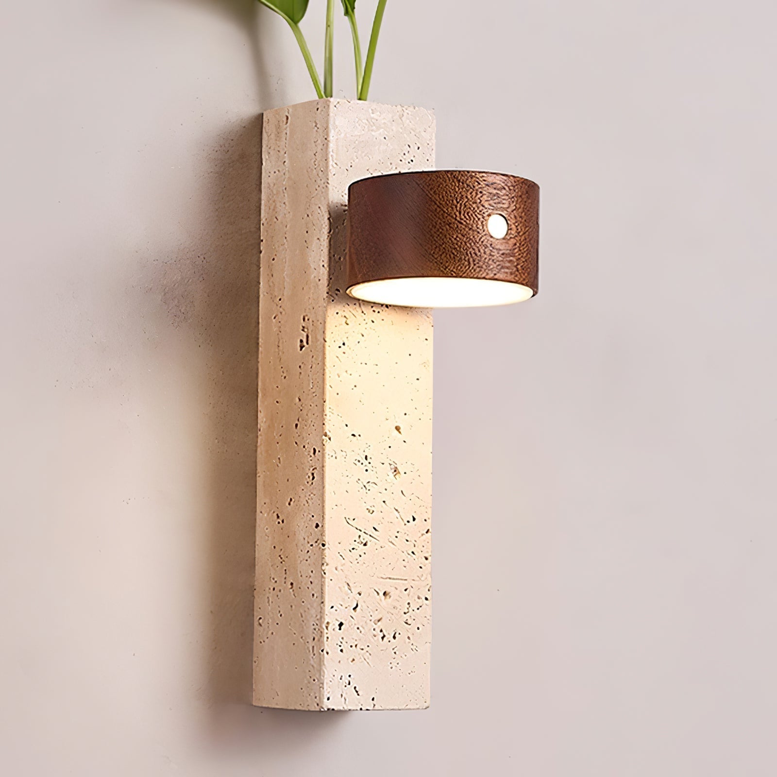 Zarinila Rectangular-Block Travertine Wall Light - Neutralighting