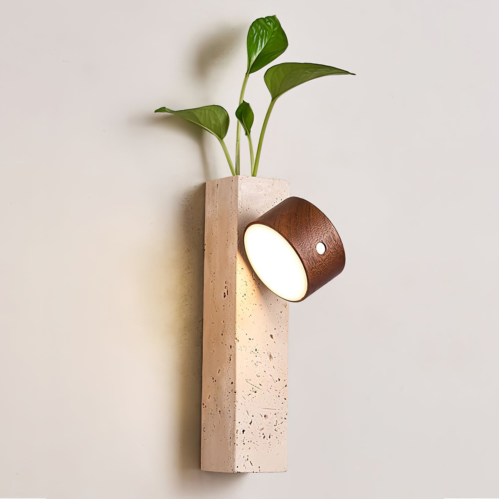 Zarinila Rectangular-Block Travertine Wall Light - Neutralighting