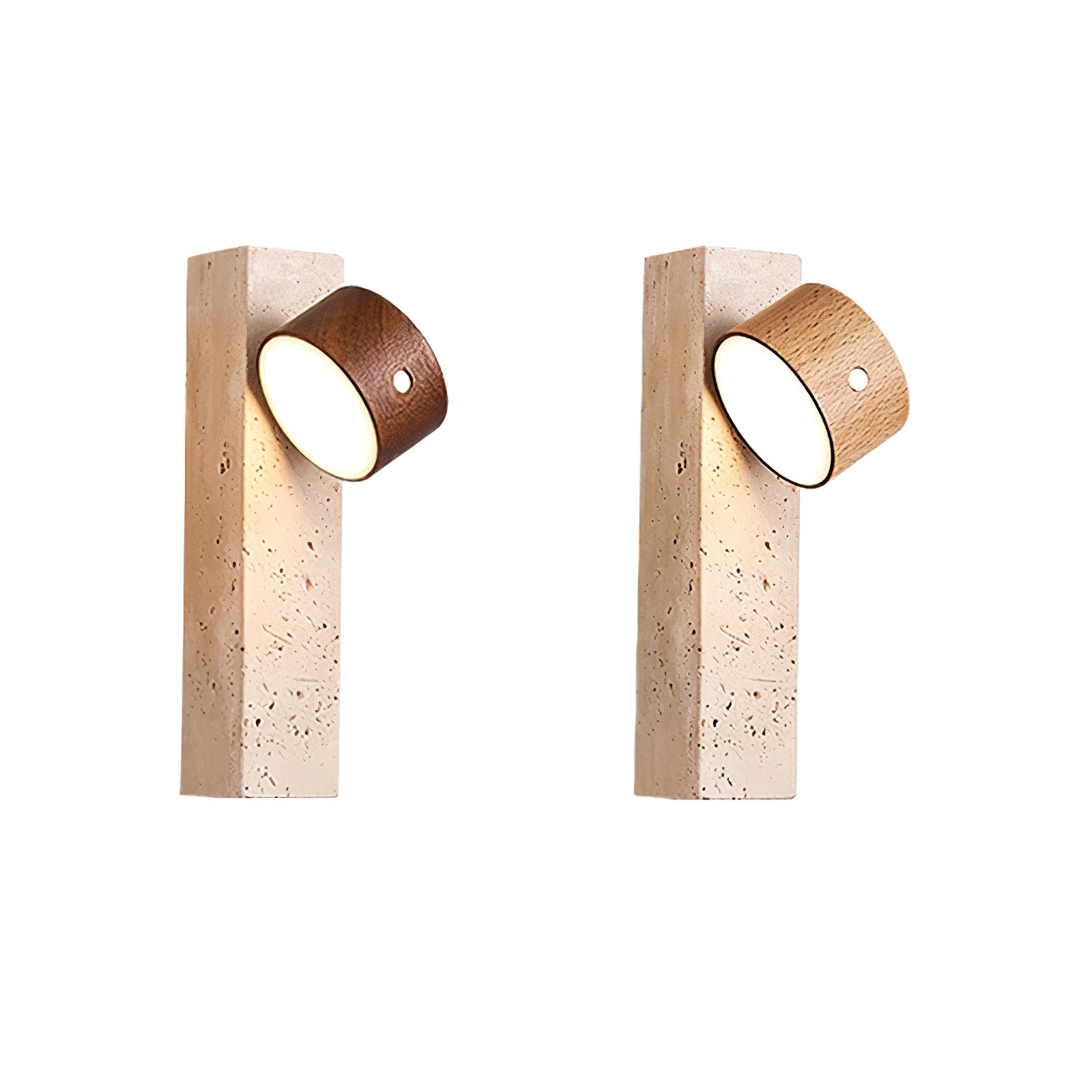Zarinila Rectangular-Block Travertine Wall Light - Neutralighting