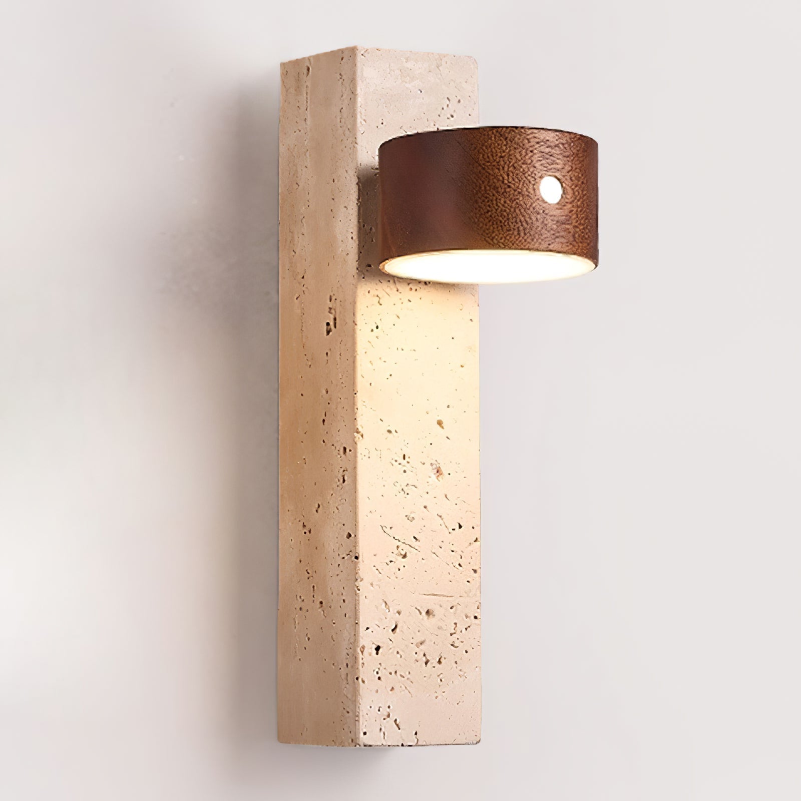 Zarinila Rectangular-Block Travertine Wall Light - Neutralighting