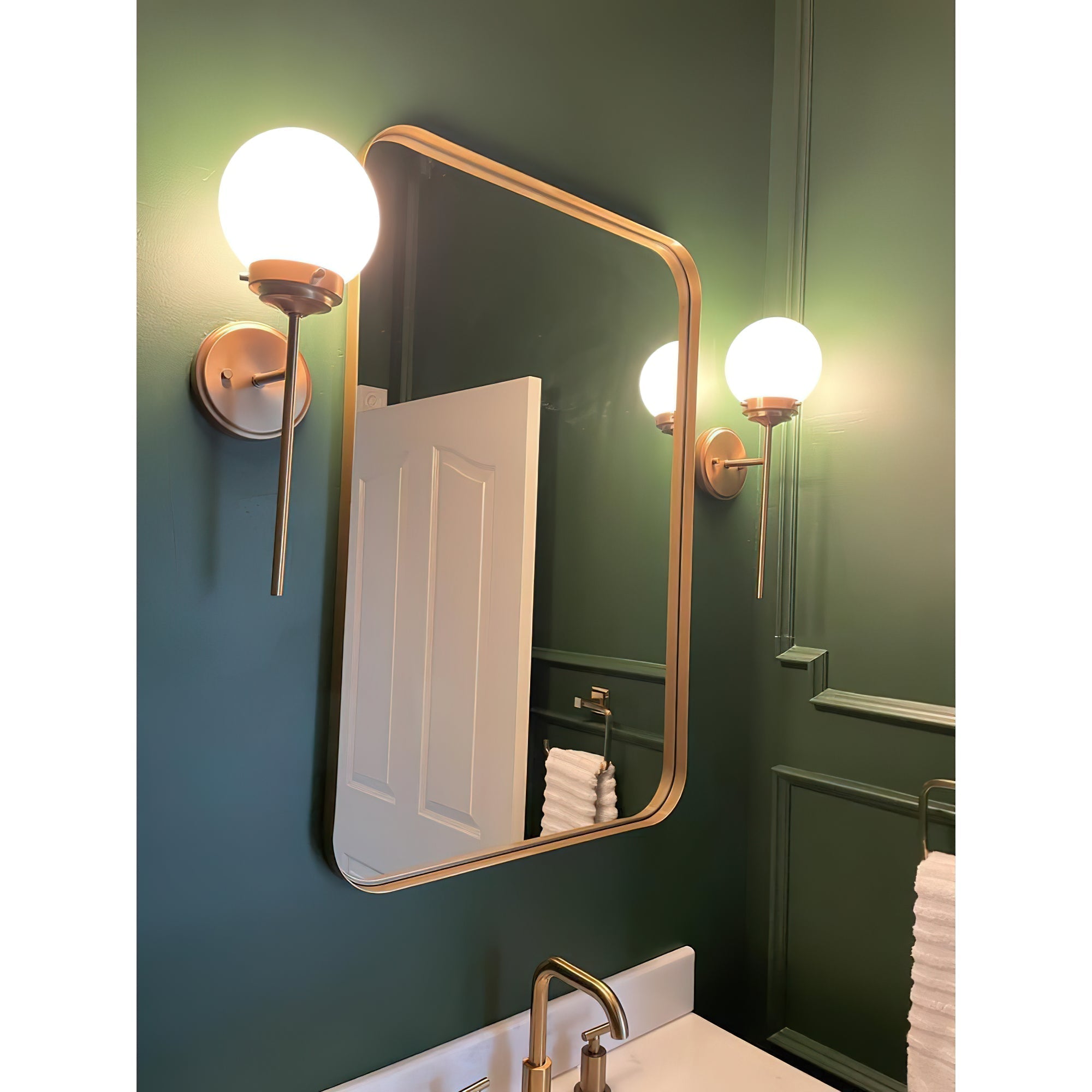 Waegnuvyh Modern Minimalist Brass Glass Wall Lamp - Neutralighting