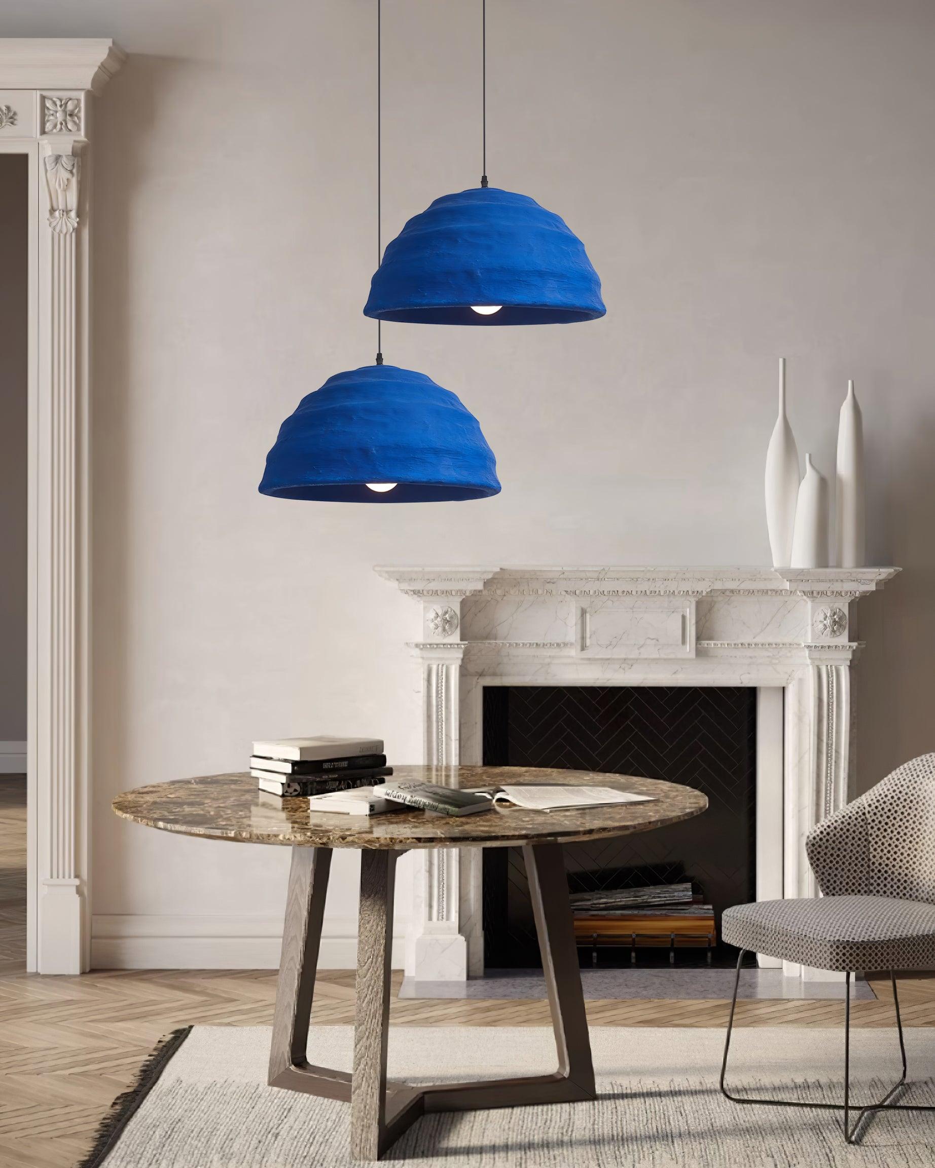 Pendant Lamp Dome Shade Blue Industrial - Neutralighting