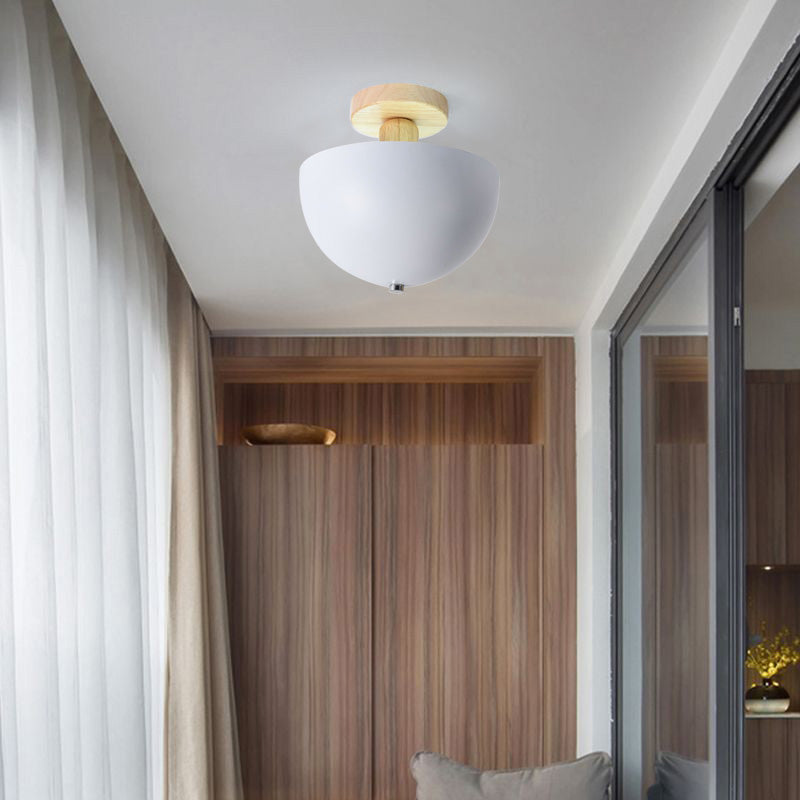 Muto Modern LED Wood Dome Ceiling Light - Neutralighting