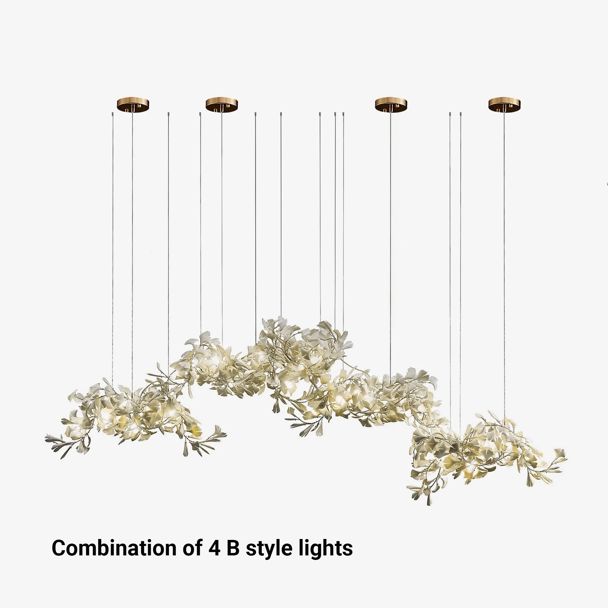 Olivia Luxury Ceramic Chandelier Large Foyer, Gingko leaf, Living Room - Neutralighting
