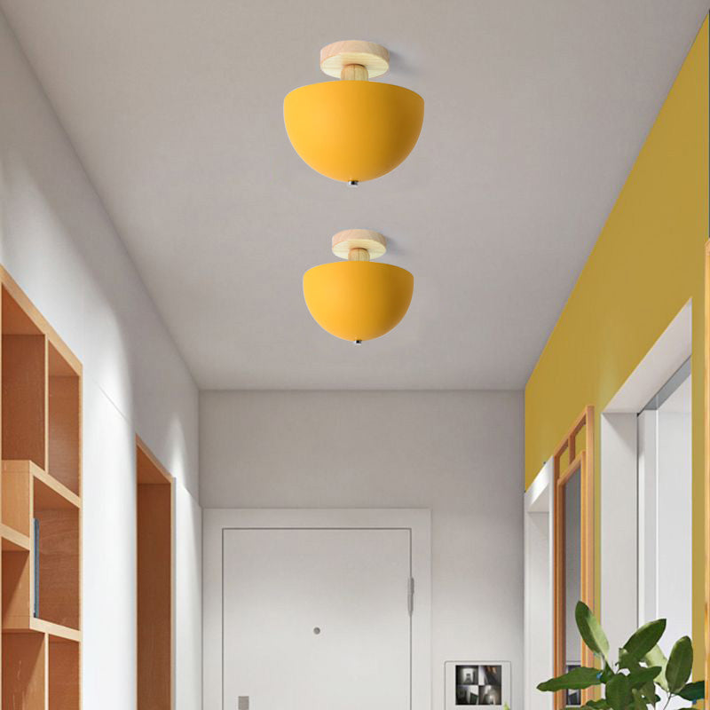 Muto Modern LED Wood Dome Ceiling Light - Neutralighting