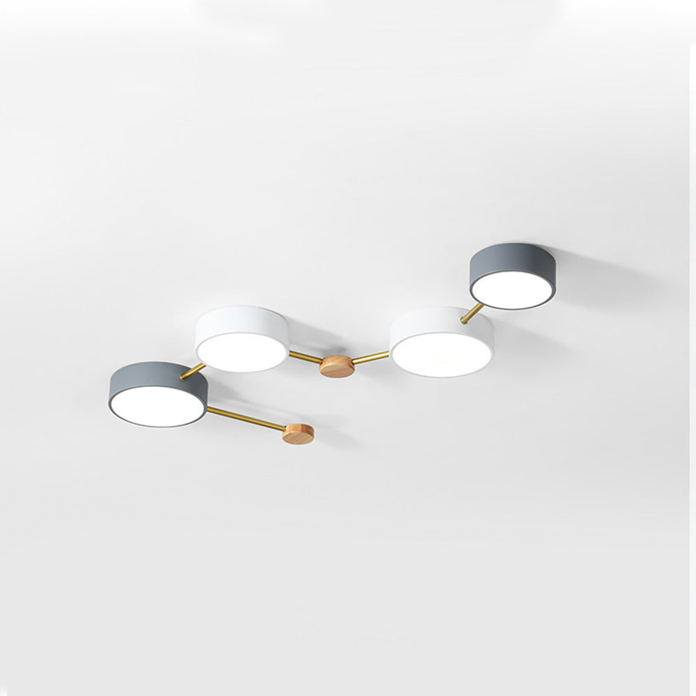 Arisha Modern LED Ceiling Light Acrylic Log Living Room Bedroom White Grey - Neutralighting