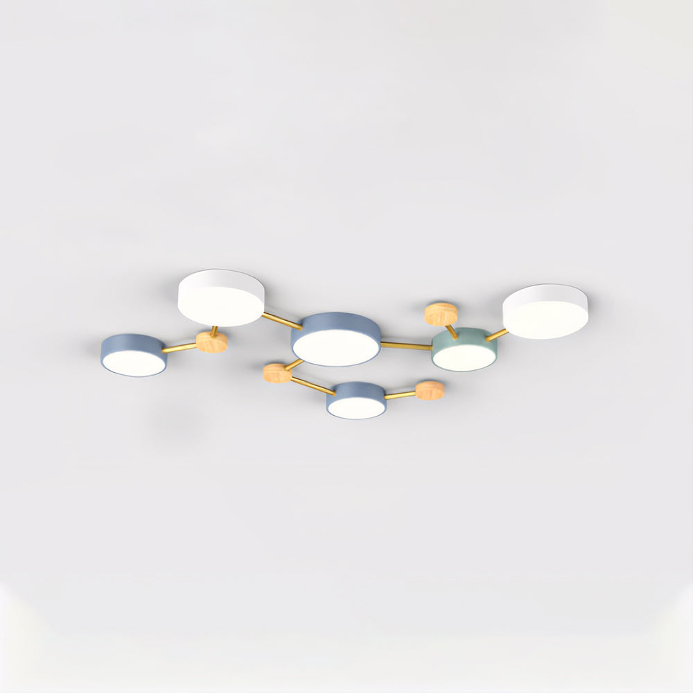 Arisha Modern LED Ceiling Light Acrylic Log Living Room Bedroom White Grey - Neutralighting