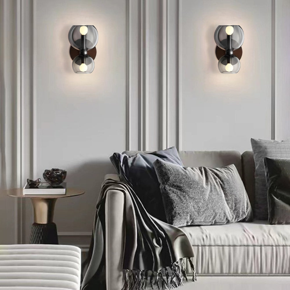Valentina Modern Hourglass LED Wall Lamp Metal/Glass White Living Room - Neutralighting