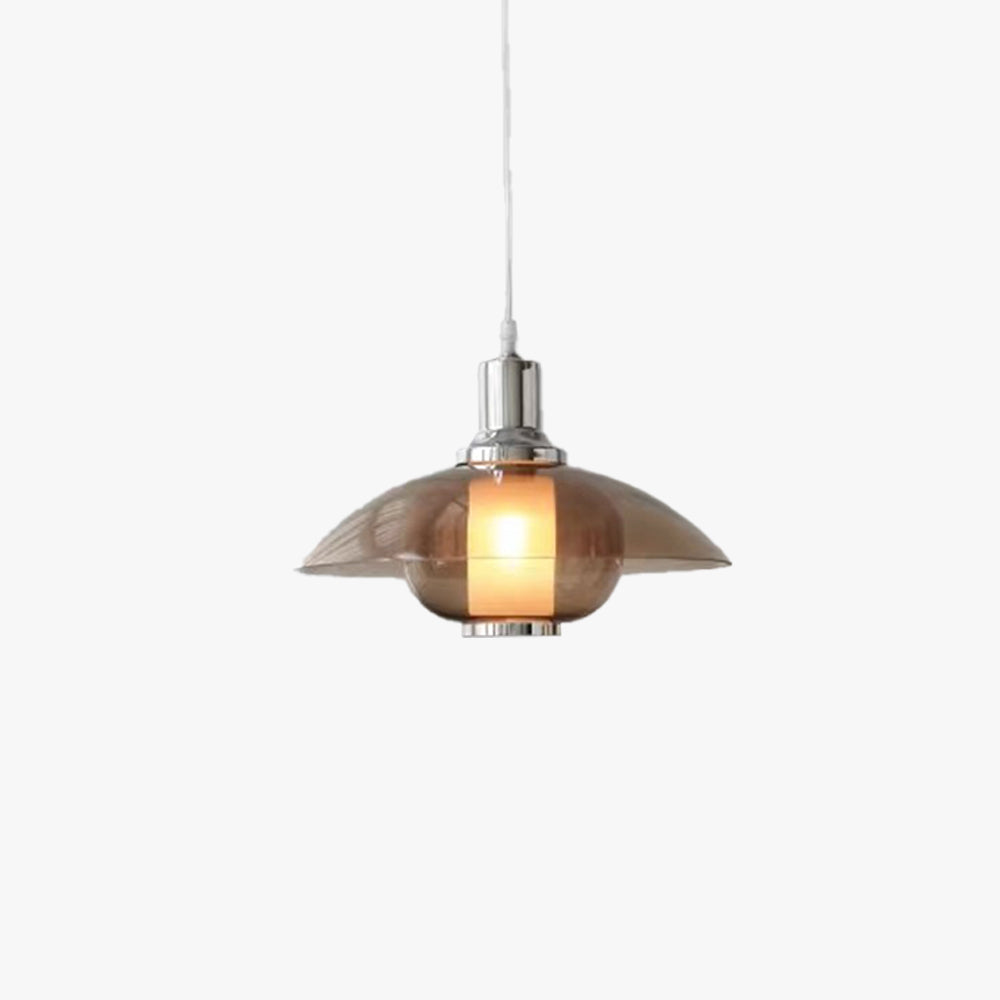 Arisha Modern Round LED Pendant Light Brown Glass Living Room - Neutralighting