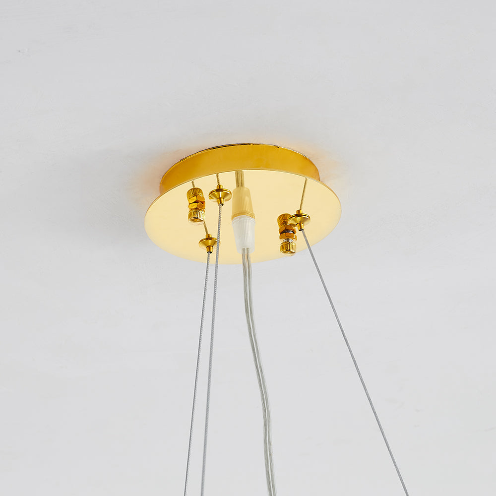 Kristy Contemporary Gold Glass Crystal Chandelier - Neutralighting