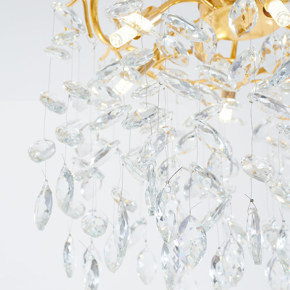 Kristy Contemporary Gold Glass Crystal Chandelier - Neutralighting