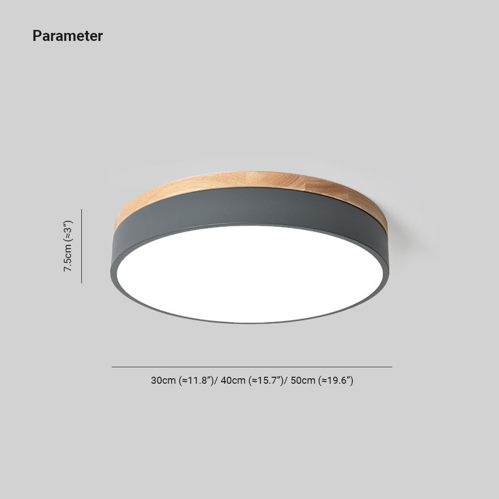 Aria Nordic LED Round Flush Mount Ceiling Light Wood Color - Neutralighting