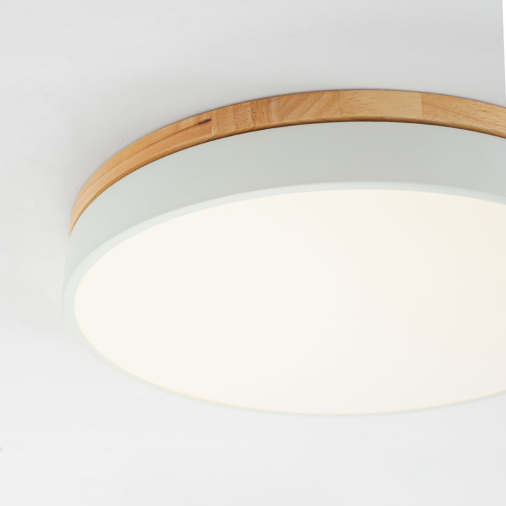 Aria Nordic LED Round Flush Mount Ceiling Light Wood Color - Neutralighting