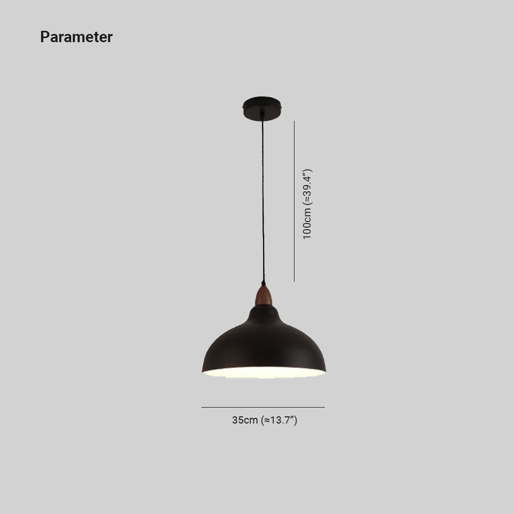 Valentina Modern Bowl-shaped Metal Pendant Light, Black/White - Neutralighting