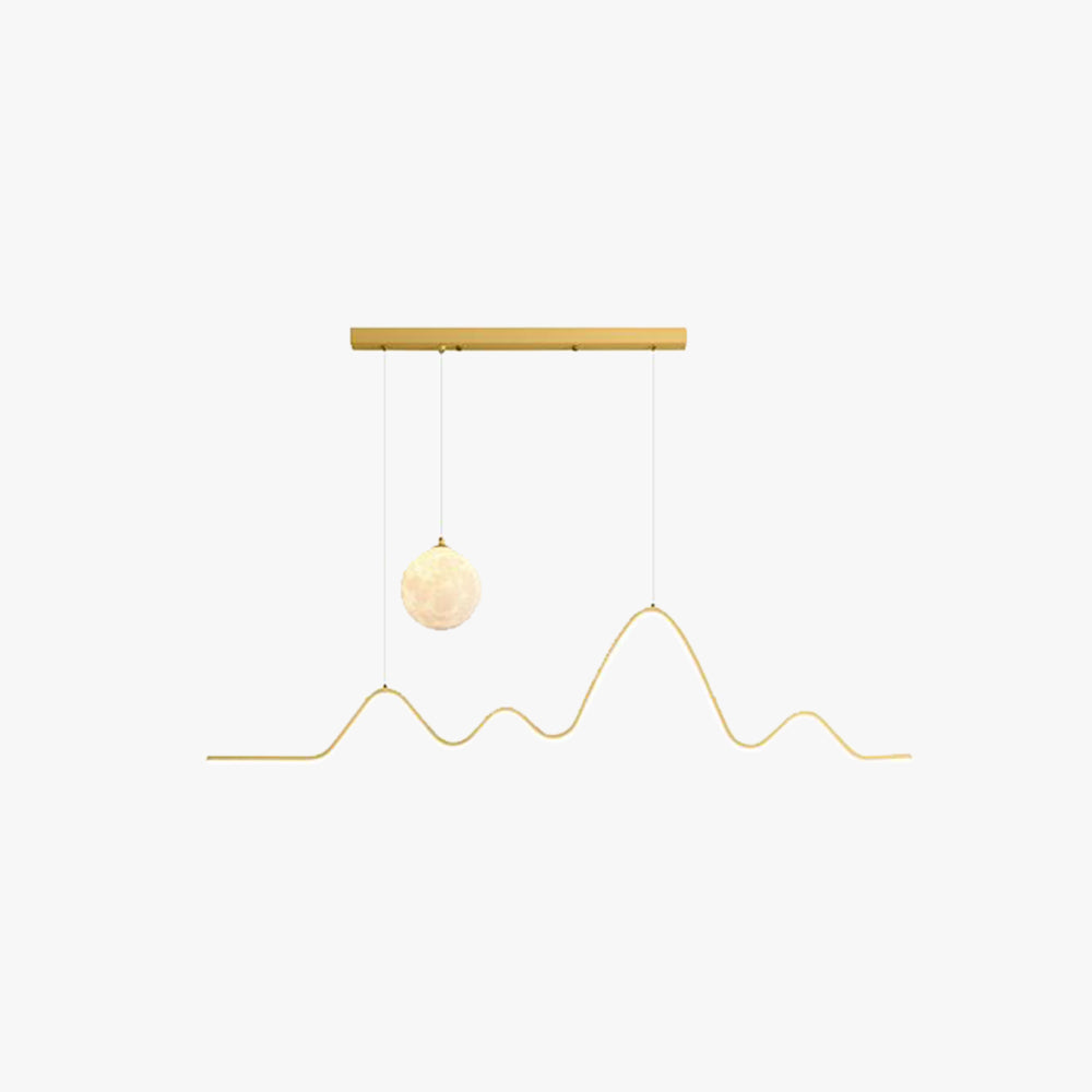 Arisha Minimalist Wavy Metal Pendant Light, Black/White/Gold - Neutralighting
