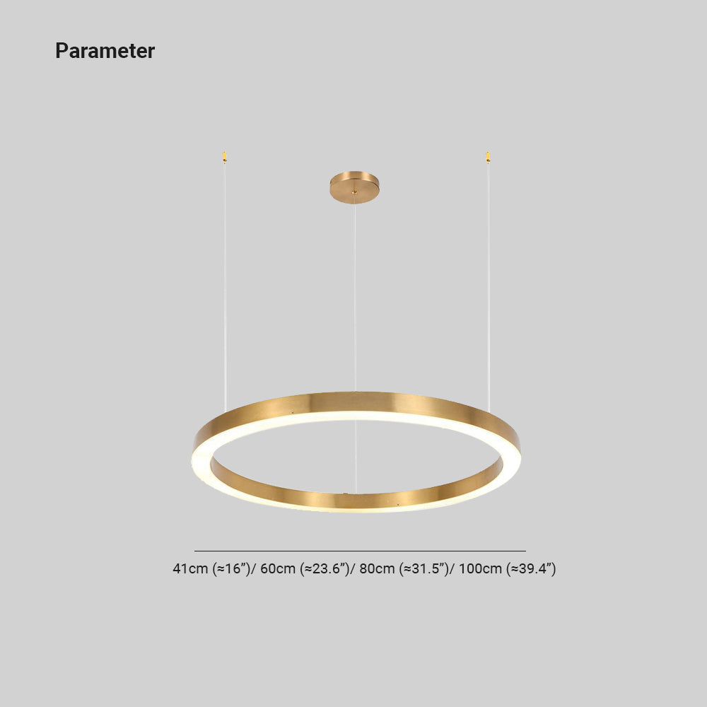 Arisha Modern Ring Metal Pendant Light, Gold - Neutralighting