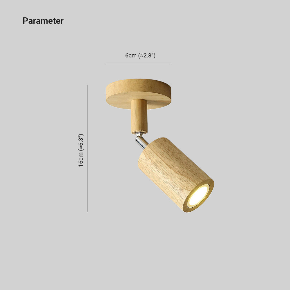 Muto Modern LED Adjustable Ceiling Spotlight, Wood - Neutralighting