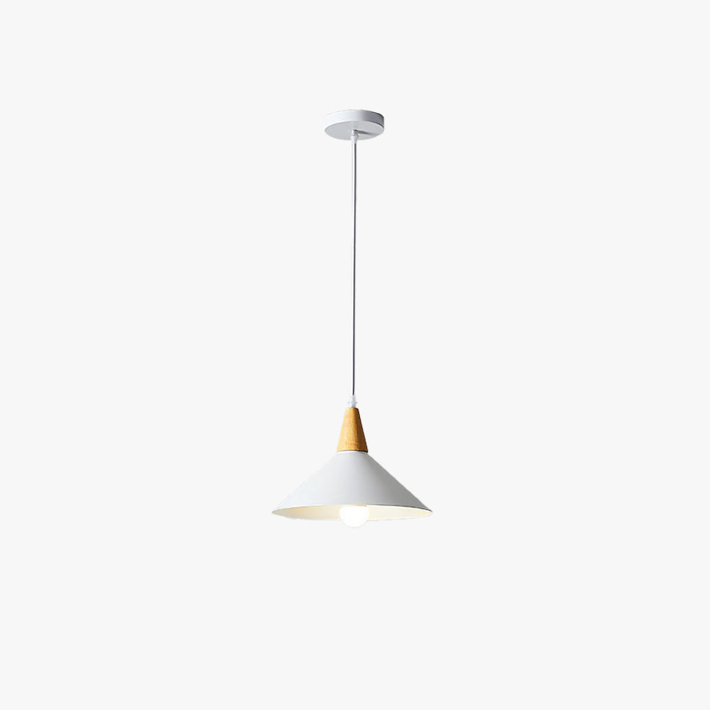 Valentina Minimalist Cap-shaped Metal Pendant Light, Natural Wood - Neutralighting
