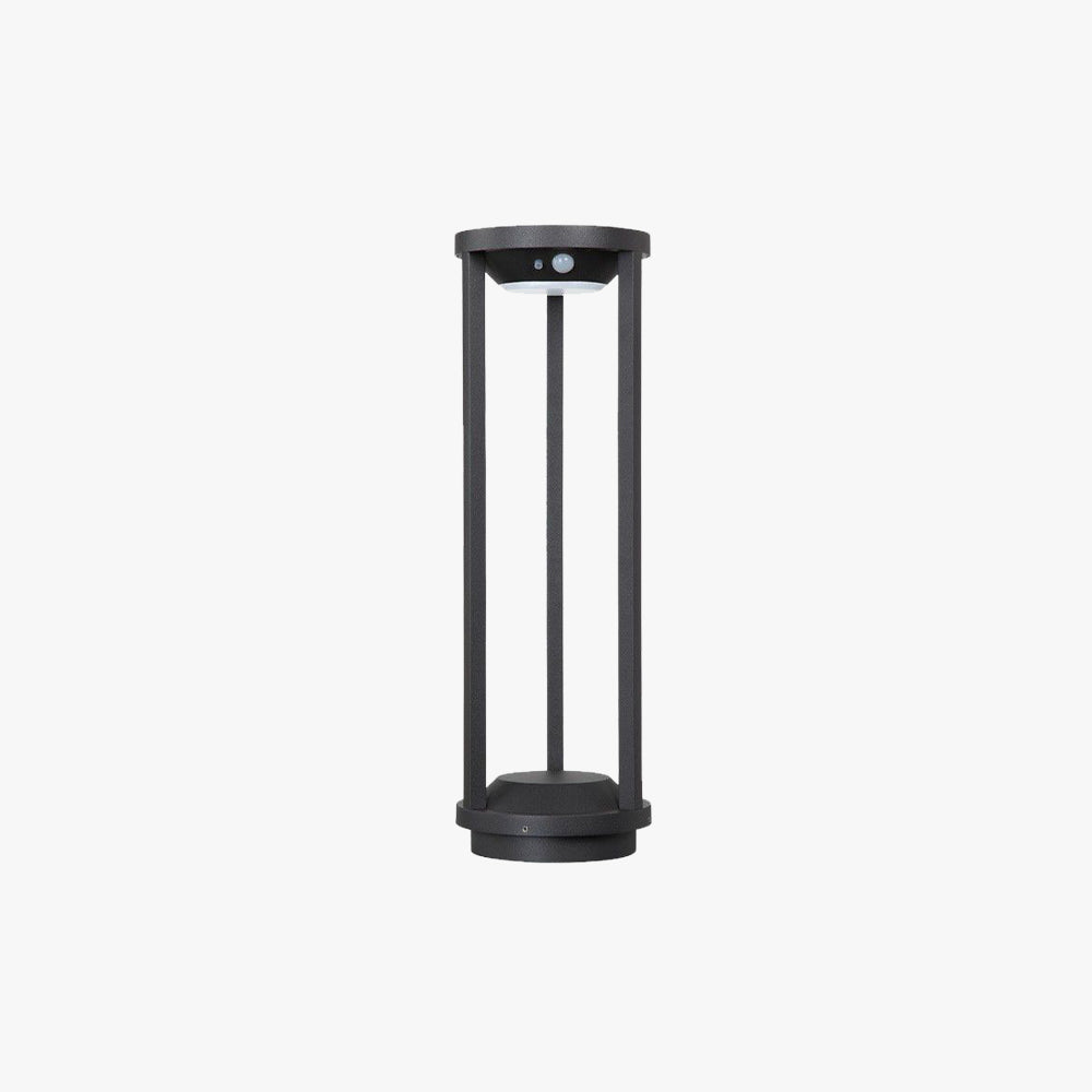 Ray Modern Metal Cylindrical Hollow Outdoor Bollard Light, Black - Neutralighting