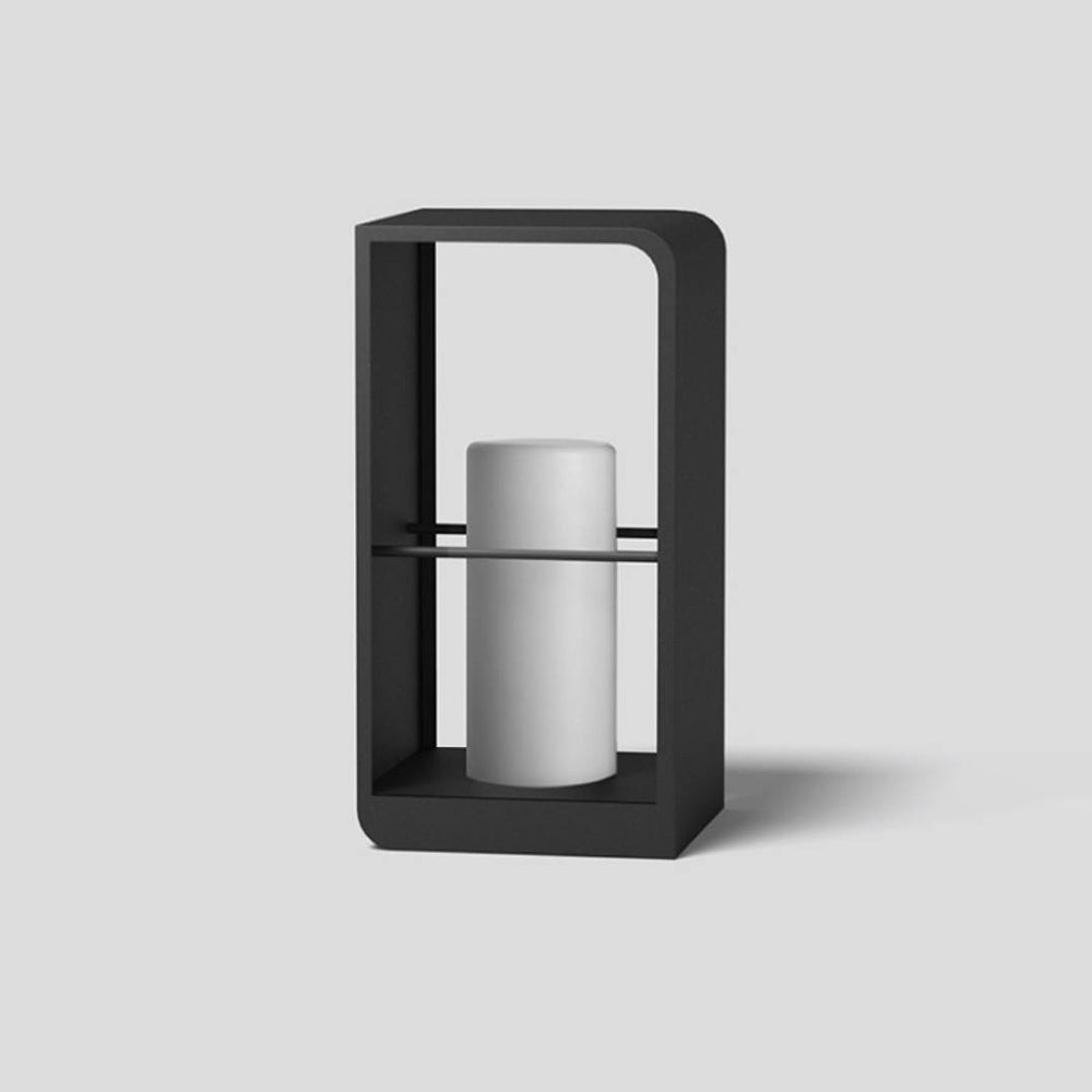 Ray Minimalist Rectangular Solar Power Outdoor Path Lighting, Black - Neutralighting