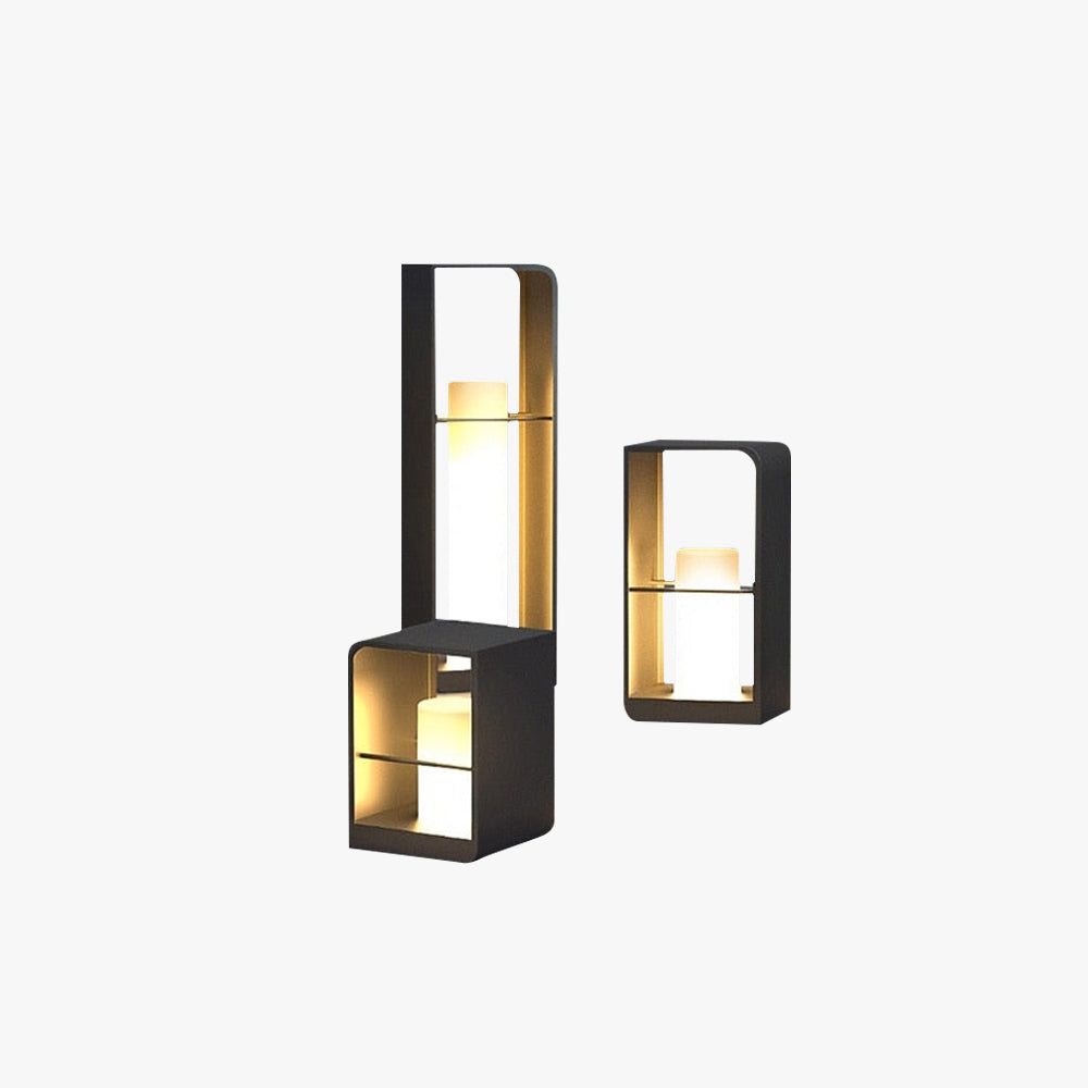 Ray Minimalist Rectangular Solar Power Outdoor Path Lighting, Black - Neutralighting
