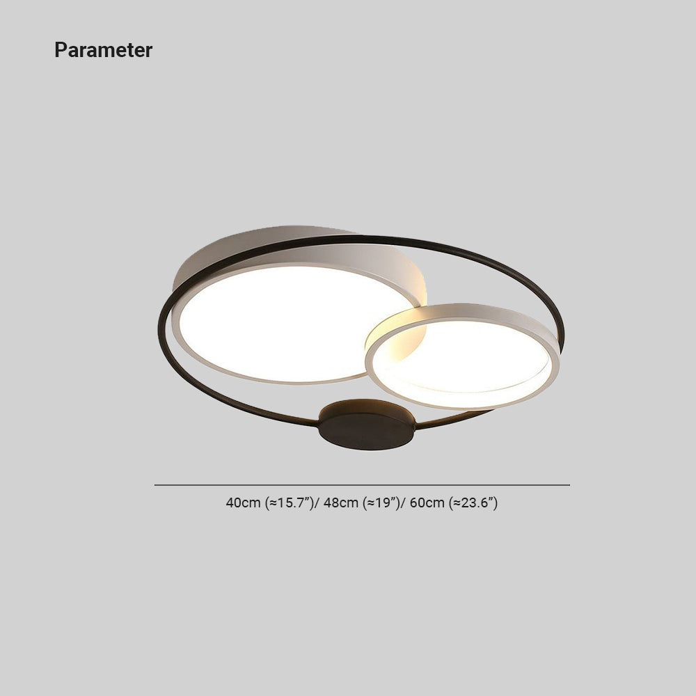 Arisha Modern Circular LED Flush Mount Ceiling Light, Black & White - Neutralighting