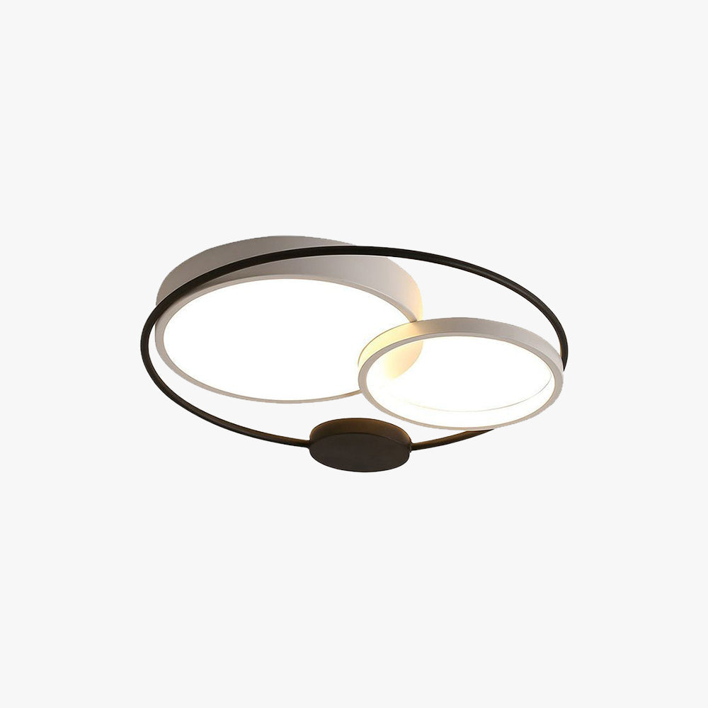 Arisha Modern Circular LED Flush Mount Ceiling Light, Black & White - Neutralighting