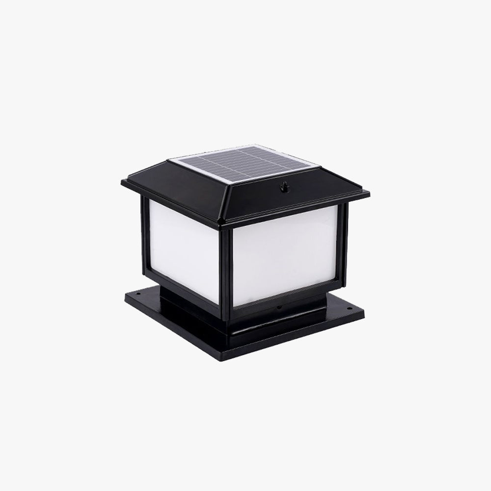Ray Vintage Rectangle Metal Outdoor Solar Lamps, Black/Bronze
