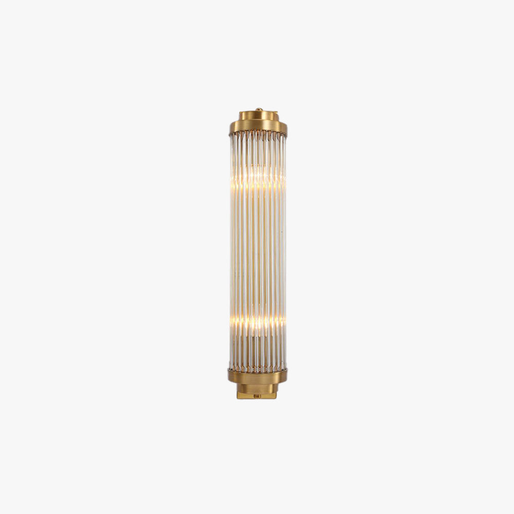 Ray Modern Cylindrical Metal/Crystal Wall Lamp, Gold - Neutralighting