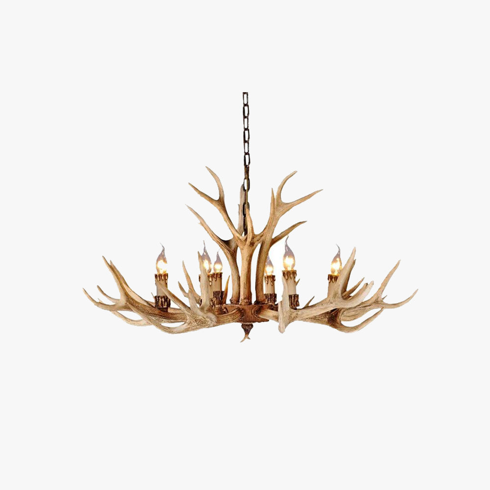 Silva Retro Deer Antlers Candle light Horn Resin Chandelier - Neutralighting