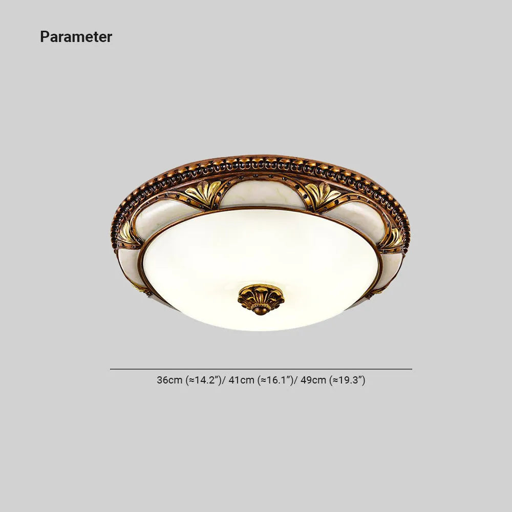 Epoch Floral Retro Antique Brass Flush Mount Ceiling Light - Neutralighting