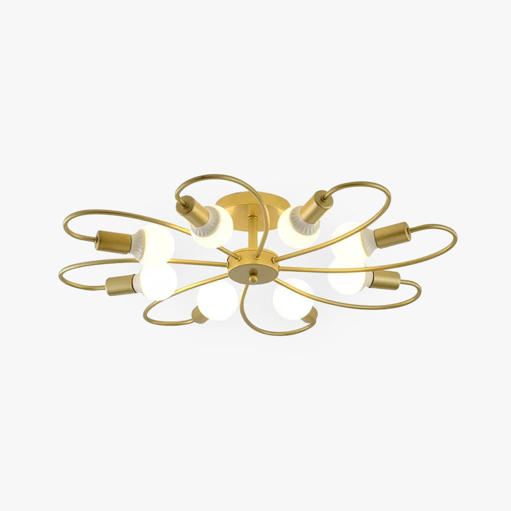 Valentina Modern Metal Flush Mount Ceiling Light, Black/Gold - Neutralighting