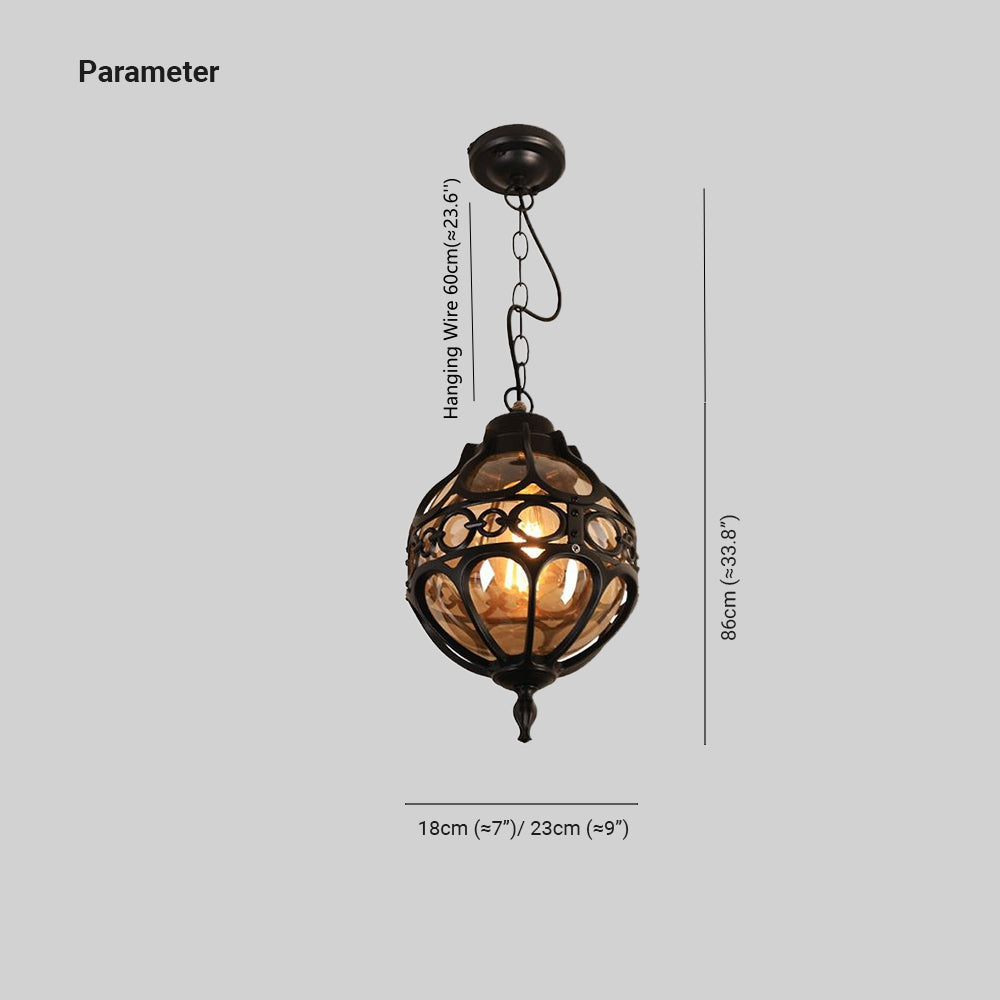 Silva Loft Sphere Vintage Farmhouse Rustic Pendant Light Black/Bronze Dining Room - Neutralighting