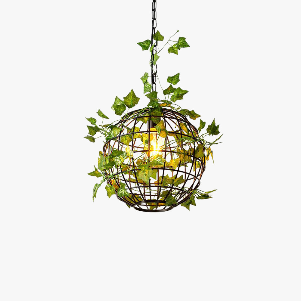 Ritta Rustic Plant Art Deco Globe Vine Pendant Light - Neutralighting