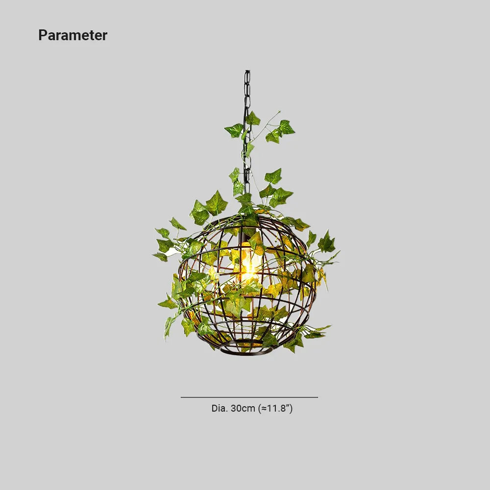 Ritta Rustic Plant Art Deco Globe Vine Pendant Light - Neutralighting