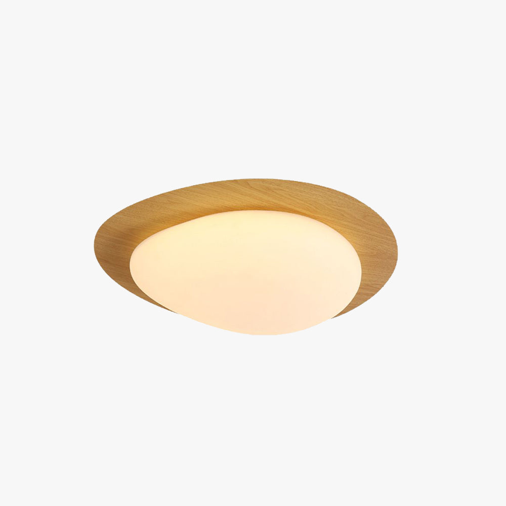Arisha Flush Mount Ceiling Light Modern, Metal, Walnut/Natural - Neutralighting