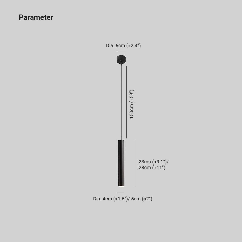 Arisha Minimalist Cylinder Black Pendant Light - Neutralighting
