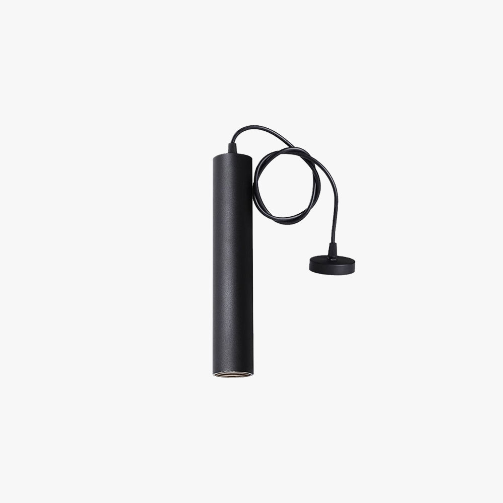Yore Modern Cylinder Shape Linear Pendant Light Black Metal
