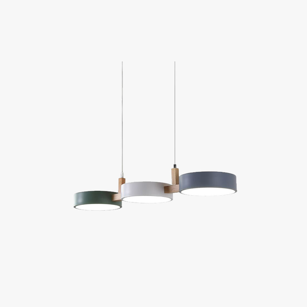 Aira Metal & Wood 3 Heads Circular LED Pendant Light - Neutralighting