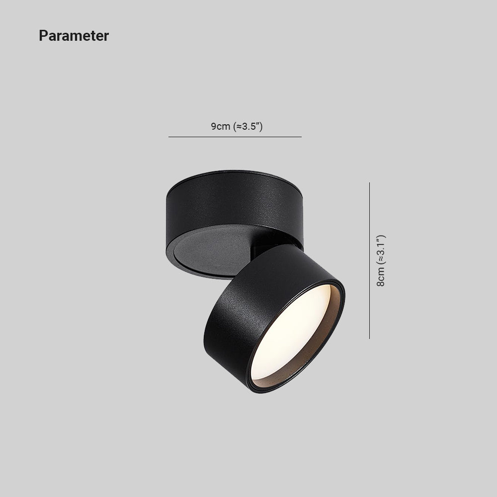 Arisha Flush Mount Ceiling Light Cylindrical Modern, Metal, Black/White, Hallway - Neutralighting