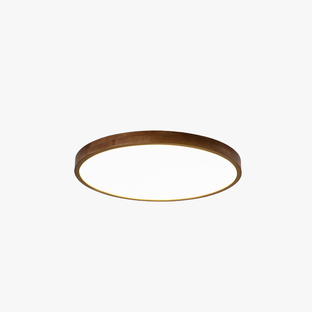 Muto Modern Geometric Walnut LED Flush Mount Ceiling Light - Neutralighting