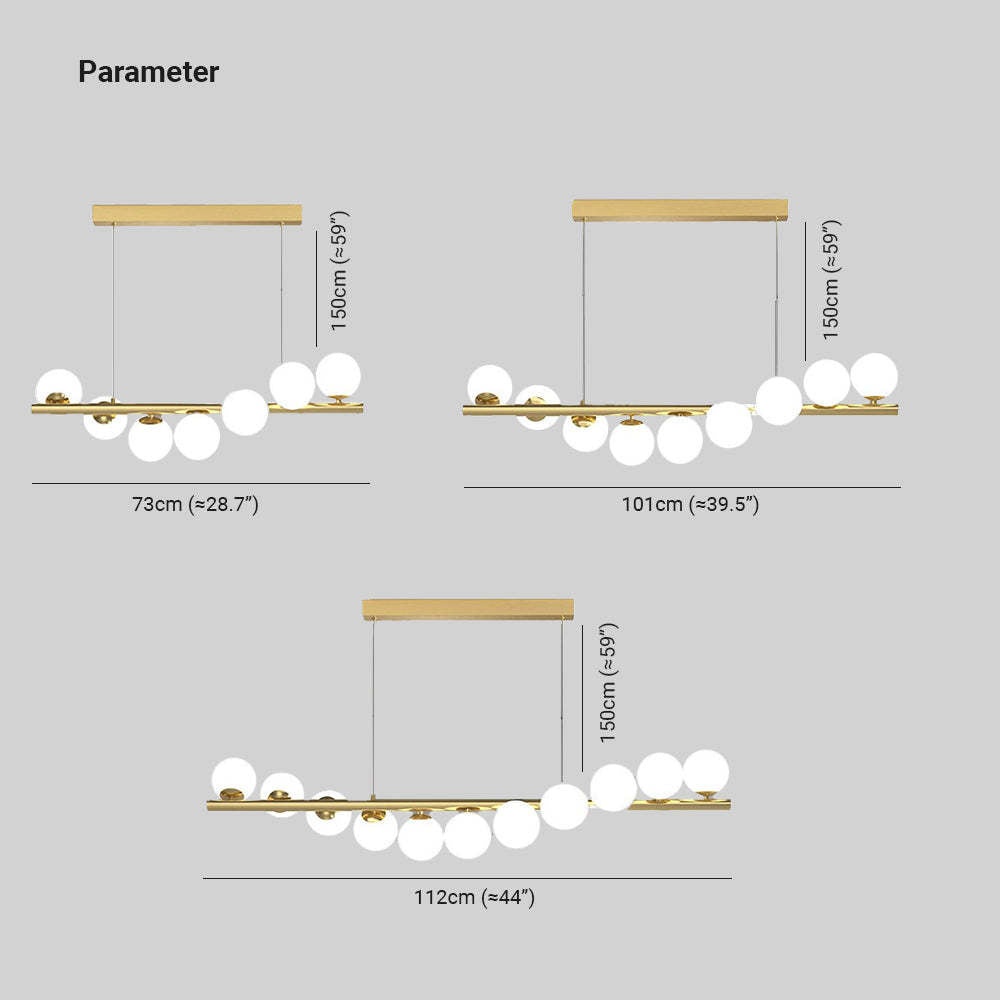Valentina Nordic Linear LED Pendant Light, 7/9/11 Heads - Neutralighting