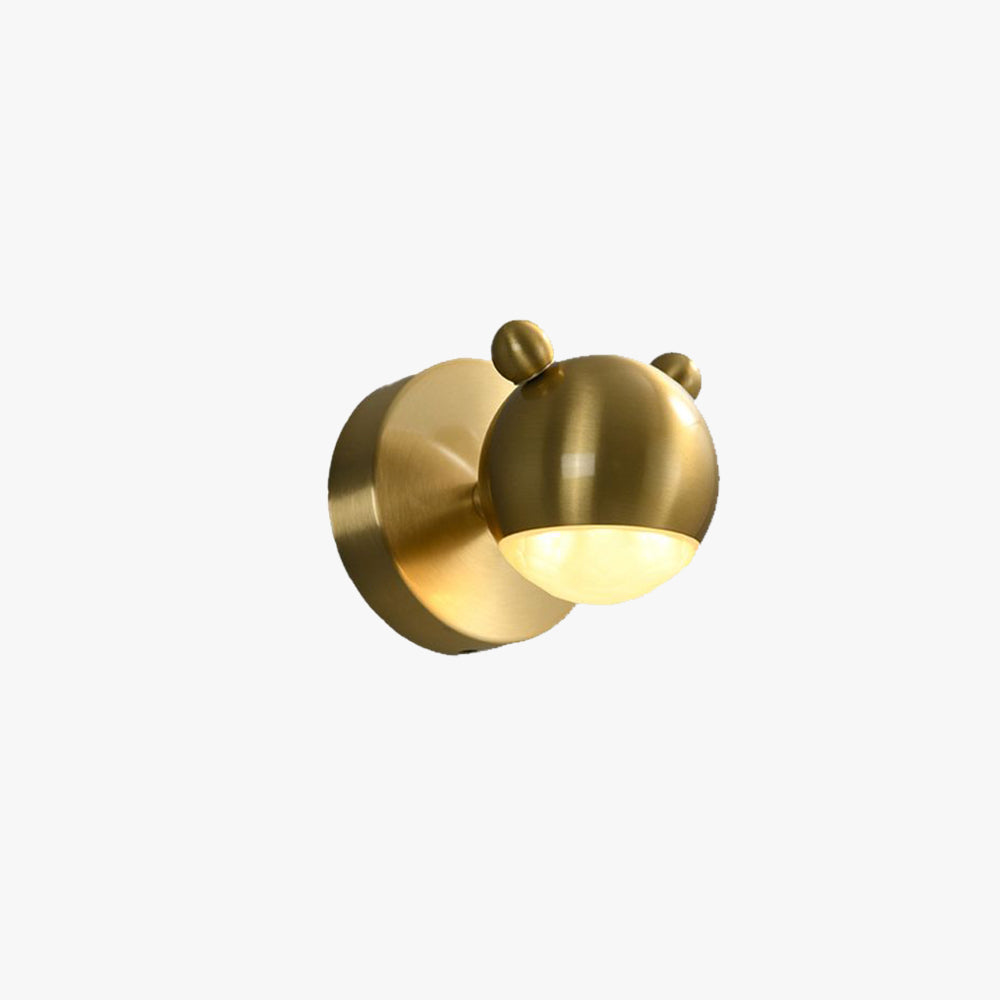 Arisha Modern Animal Globe Metal Vanity Wall Light, Gold, Bedroom - Neutralighting