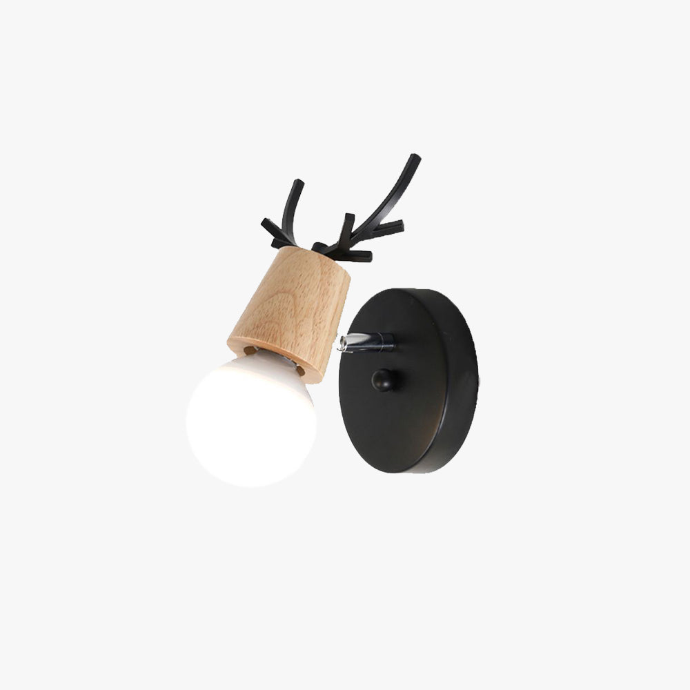 Muto Modern Antler Wood/Glass Wall Lamp, Bedroom/Bathroom - Neutralighting