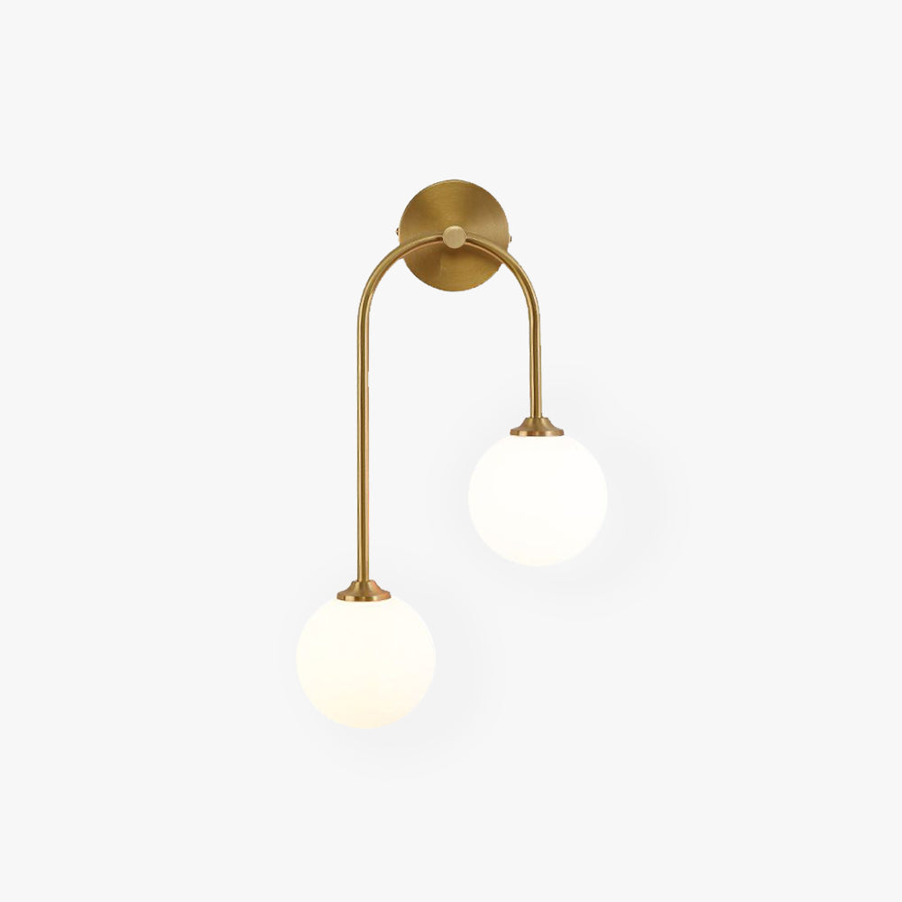 Valentina Modern Arc Globe Glass Wall Lamp, Brass, Living Room - Neutralighting