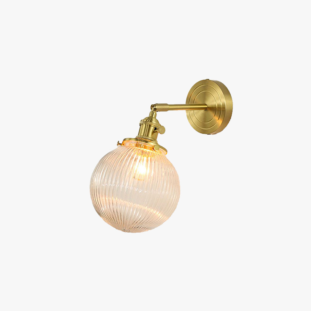 Valentina Luxury Globe/Flower Glass Vanity Wall Lamp, Gold, Bedroom - Neutralighting